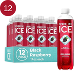 Sparkling Ice Black Raspberry – 12‑Pack Zero Sugar Sparkling Water with Vitamins & Antioxidants, 17 fl oz Bottles