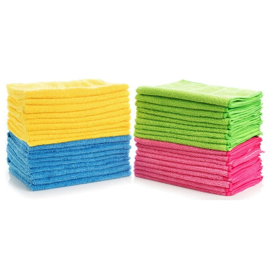Hometex 72‑Pack Microfiber Cleaning Towels – 16″ × 12″ Lint‑Free, Highly Absorbent Multipurpose Cloths