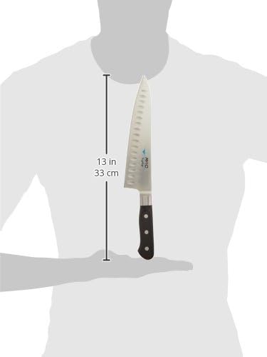 MAC Knife Professional Series 8″ Chef’s Knife – Japanese Stainless Steel with Hollow Edge Dimples for Non-Stick Cutting (MTH-80)