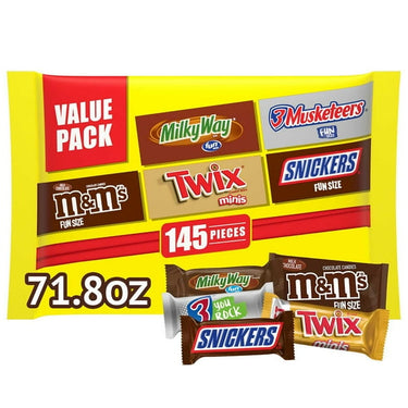 Mars Milk Chocolate Variety Pack – 145 Count | Assorted Chocolate Candy for Parties, Offices & Gifting