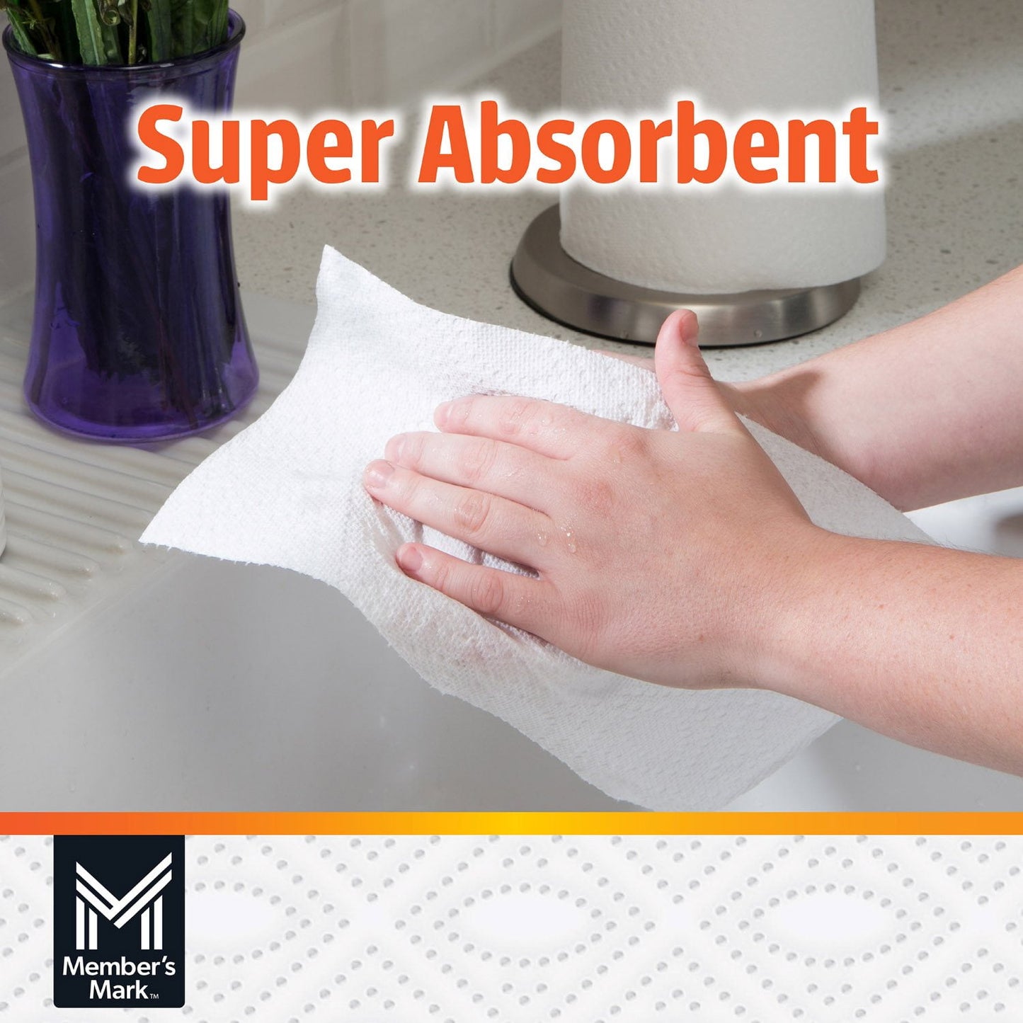 Member’s Mark Select & Tear Super Premium 2‑Ply Paper Towels – 15 Mega Rolls (150 Sheets/Roll, 11″×6″), Thick & Highly Absorbent