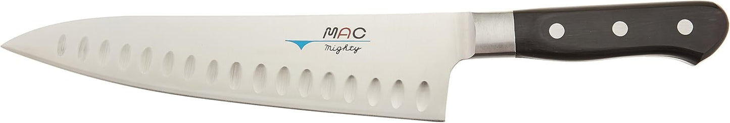 MAC Knife Professional Series 8″ Chef’s Knife – Japanese Stainless Steel with Hollow Edge Dimples for Non-Stick Cutting (MTH-80)