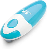 Kitchen Mama Auto Electric Can Opener – Cordless, Battery-Operated, One-Touch with Smooth Edge Lid Removal (Sky Blue)