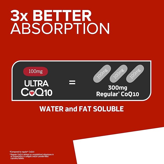 💓 Qunol Ultra CoQ10 100mg – 3X Better Absorption | 120 Softgels | Antioxidant for Heart Health & Energy Support