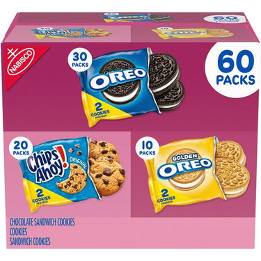 Nabisco Sweet Treats Variety Pack – 60 Individually Wrapped 2-Cookie Packs (OREO, Golden OREO & Chips Ahoy!)