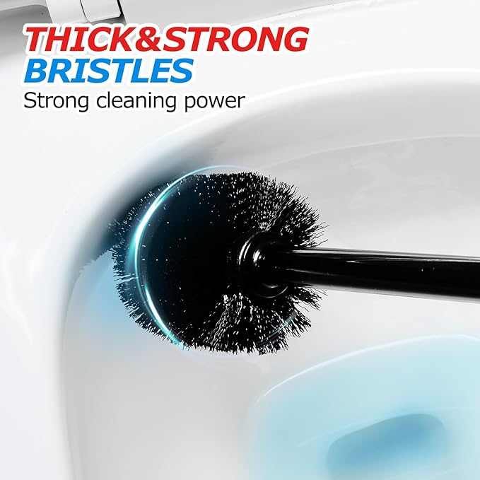 2-in-1 Toilet Plunger and Brush Set – Extended Handle Plunger with Toilet Bowl Brush, Bathroom Cleaning Combo for Clog Removal & Deep Cleaning