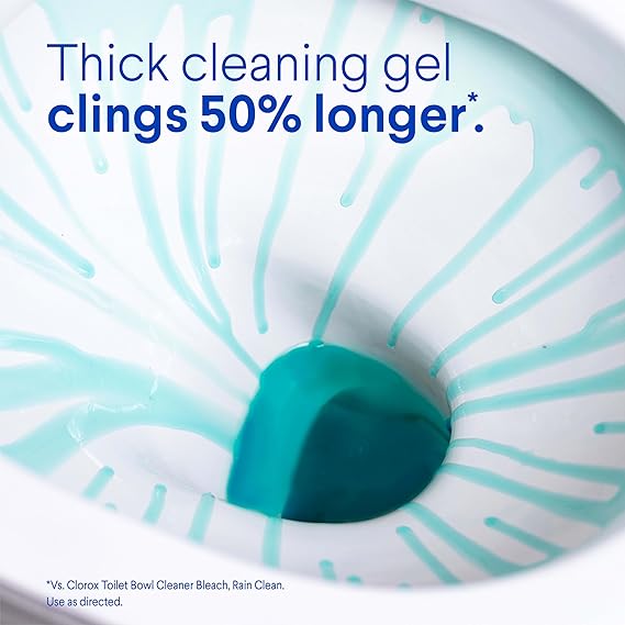 Clorox Toilet Bowl Cleaner Clinging Bleach Gel – Ocean Mist, 24 fl oz Bottles (2-Pack)