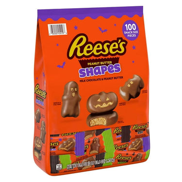 REESE’S Halloween Milk Chocolate Peanut Butter Shapes – Snack-Size, 100 Individually Wrapped Pieces | Ghosts, Bats & Pumpkins
