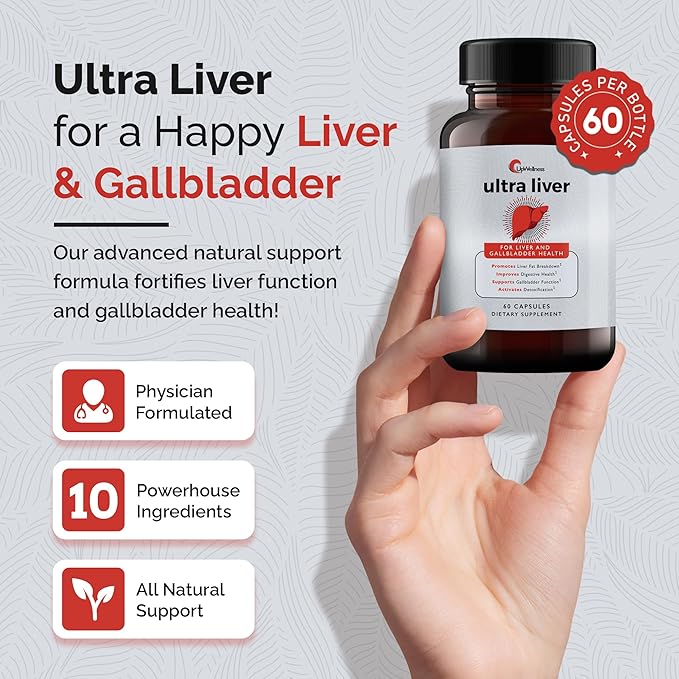 ๐ฟ Ultra Liver Supplement โ Advanced Liver & Gallbladder Support | Powered by TMG, NAC, Milk Thistle & Taurine | Detox & Immunity Booster โ 60 Capsules