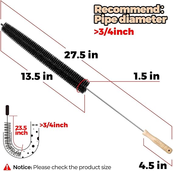 Holikme Dryer Vent Cleaner Kit 2 Pack – Stainless Steel Lint Brushes & Vacuum Attachment for Dryer Vents, Lint Traps, and Dust Removal