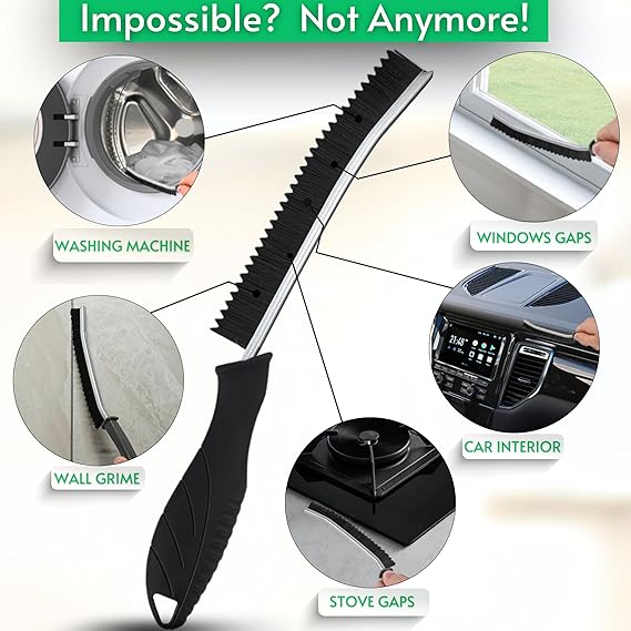 Hard Bristle Crevice Cleaning Brushes – Multifunctional Household Cleaning Tools for Tight Spaces, Bathroom & Kitchen Crevice Scrubber Set