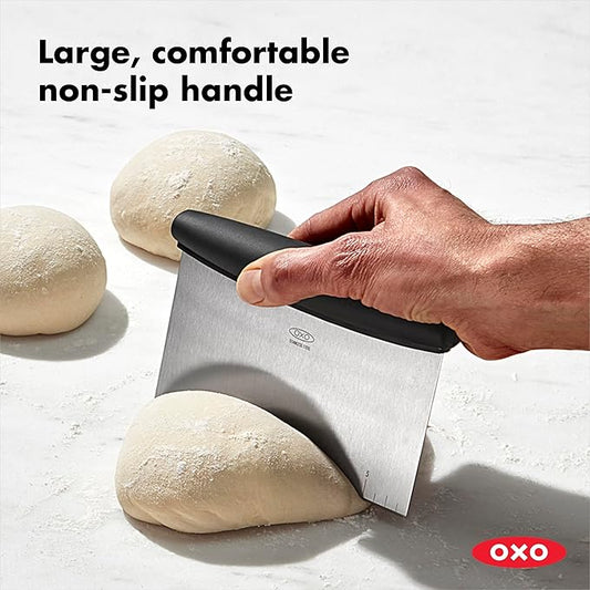 OXO Good Grips Stainless Steel Bench Scraper & Chopper – Dough Cutter for Baking