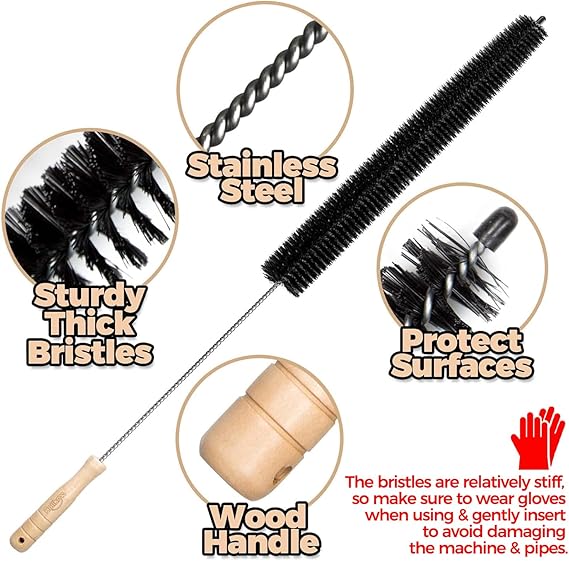 Holikme Dryer Vent Cleaner Kit 2 Pack – Stainless Steel Lint Brushes & Vacuum Attachment for Dryer Vents, Lint Traps, and Dust Removal