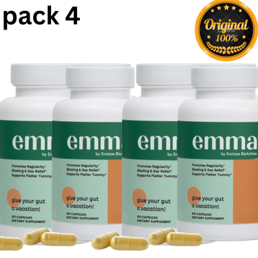 π©΅ Emma Gut Health β 4 Pack (120 Capsules Each) | Gas & Bloating Relief β’ Constipation Support β’ Gut Cleanse & Restore Digestion