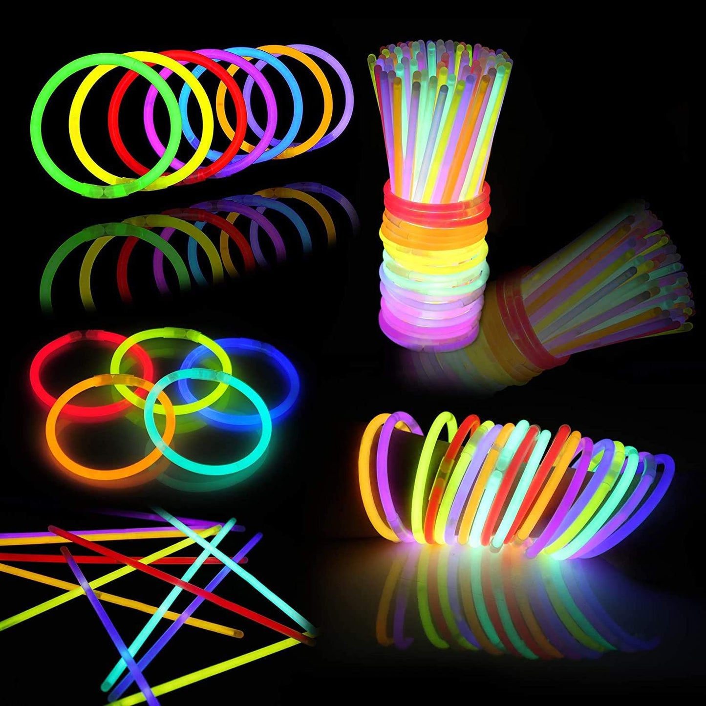JOYIN 144-Piece Glowsticks Party Favor Set – Glow Bracelets & Necklaces, Multi-Color, Perfect for Halloween, Christmas & Football