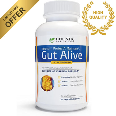 Gut Alive Restore Gut Lining – Zinc Carnosine Capsules for Leaky Gut, IBS, Heartburn, Acid Reflux & Bloating (60 Caps)