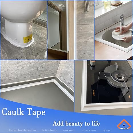 Caulk Tape Self-Adhesive Waterproof Sealant Strip – Bathroom & Kitchen Caulking Tape for Sink, Bathtub, Toilet, Countertop, and Shower Gaps