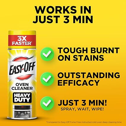Easy Off Oven Cleaner – Heavy Duty, 14.5 oz Aerosol Spray – Cuts Through Grease & Burnt-On Food, Fast-Acting Kitchen Cleaner