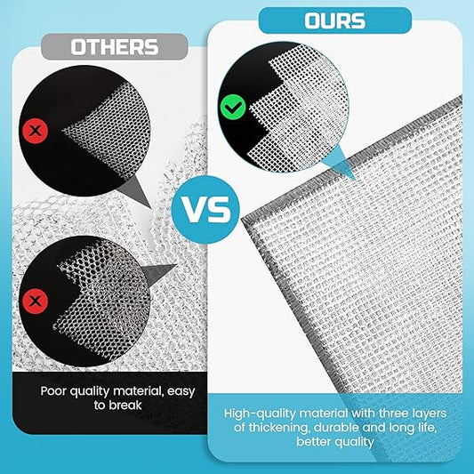 Forggon 12 Pcs 3-Layer Metal Dish Cloth – No Scratch, No Odor Multipurpose Cleaning Rags