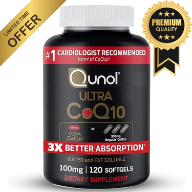 💓 Qunol Ultra CoQ10 100mg – 3X Better Absorption | 120 Softgels | Antioxidant for Heart Health & Energy Support