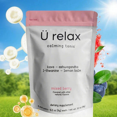 U Relax Calming Tonic – 15 Packets Mixed Berry Flavor | Drink Mix for Relaxation, Stress Relief & Mood Enhancement