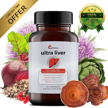 ๐ฟ Ultra Liver Supplement โ Advanced Liver & Gallbladder Support | Powered by TMG, NAC, Milk Thistle & Taurine | Detox & Immunity Booster โ 60 Capsules