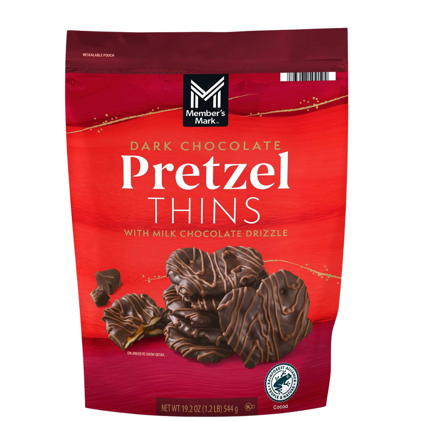 Member's Mark Dark Chocolate Pretzel Thins 19.2 oz – Sweet & Salty Gourmet Chocolate Covered Pretzel Snacks