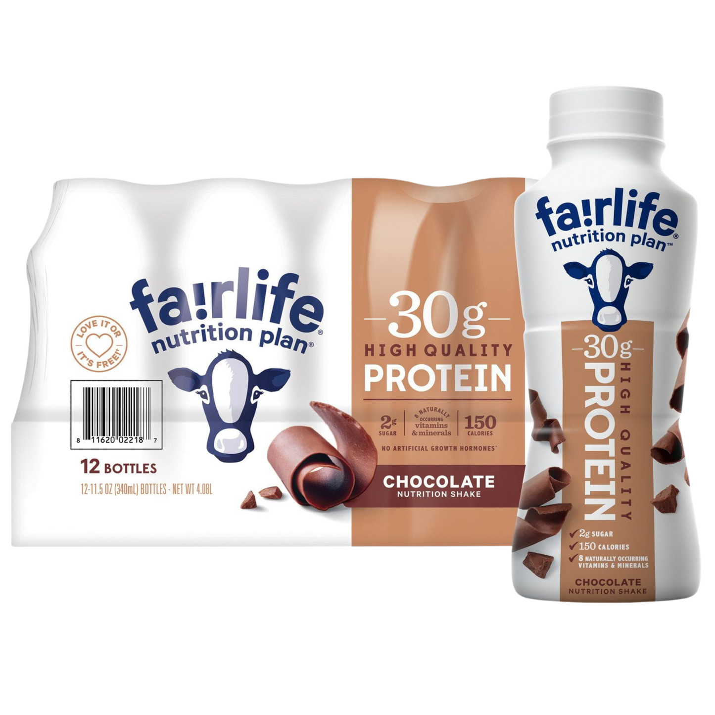 Fairlife Nutrition Plan 30g Protein Shake Chocolate 11.5 fl oz – 12 Pack High Protein Ready-to-Drink Shake