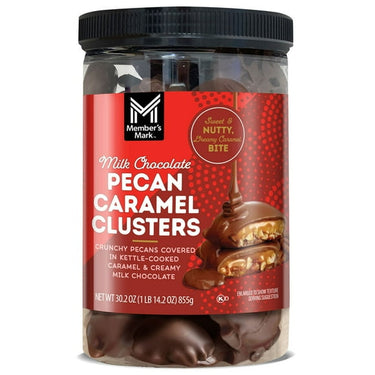 Member’s Mark Milk Chocolate Pecan Caramel Clusters – 30.2 oz | Gourmet Pecan Turtles with Creamy Caramel & Smooth Milk Chocolate