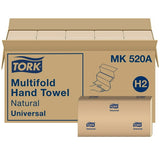 Tork Universal 1‑Ply Natural Multifold Hand Towel – 16×250 Pack (4,000 Natural Towels)