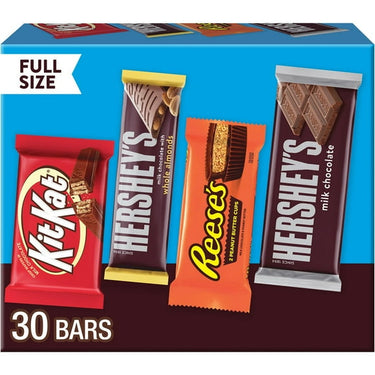 HERSHEY’S Variety Pack – 30 Count | Assorted Milk Chocolate Candy Bars for Sharing, Snacking & Gifting