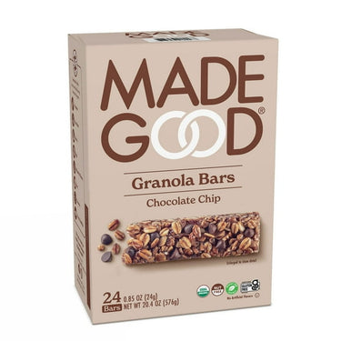 MadeGood Chocolate Chip Granola Bars – 0.85 oz Single-Serve Bars, 24-Pack | Organic, Vegan & Allergy-Friendly Snack