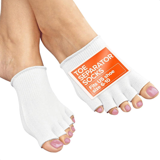 Gel Toe Separator Socks for Women Pain Relief Comfortable for Bedtime Gel Toe Separators for Women Pedicure Moisturizing Fits US Sizes 6 10 Soft Cotton Long Lasting Design