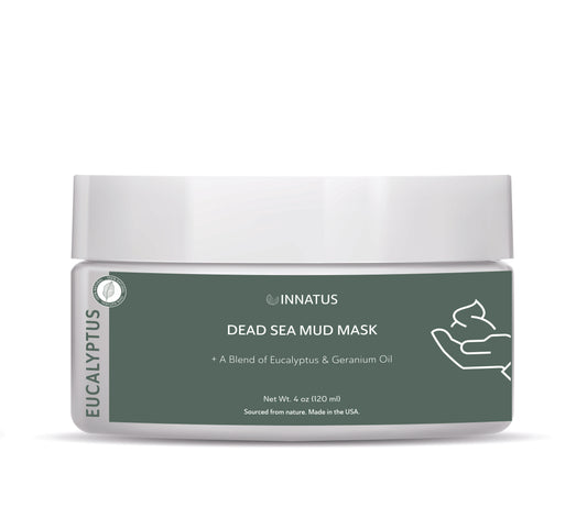 Dead Sea Mud Mask with Eucalyptus Oil 4 oz – Detoxifying & Purifying Blend for Acne Control & Skin Refreshment