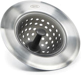 OXO Good Grips Silicone Sink Drain Strainer – Flexible, Easy-to-Clean Kitchen Sink Protector with Stainless Steel Edge, Rust-Resistant & Dishwasher Safe