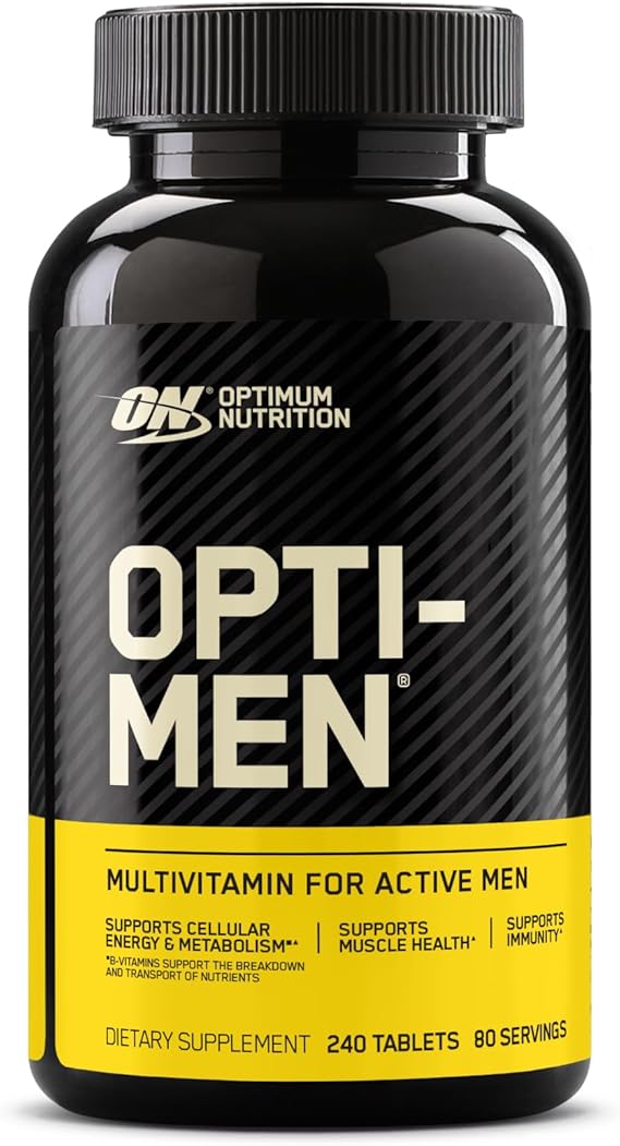 Optimum Nutrition Opti-Men Daily Multivitamin for Men – 240 Tablets (80-Day Supply) | Immune Support with Amino Acids