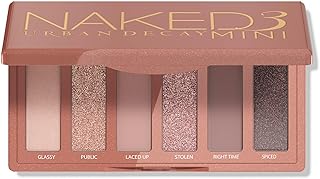 URBAN DECAY Naked 3 Mini Eyeshadow Palette - 6 Soft Pink Shadows, Multi-Use Matte & Shimmer Finishes, Ultra-Blendable Everyday Rosy Neutrals, Long-lasting Up to 12HR Wear, Travel Makeup with Mirror