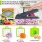 12‑in‑1 Vegetable Chopper & Food Slicer – 7 Stainless‑Steel Blades with Container, Cheese Grater & Hand Guard (Green / Grey)