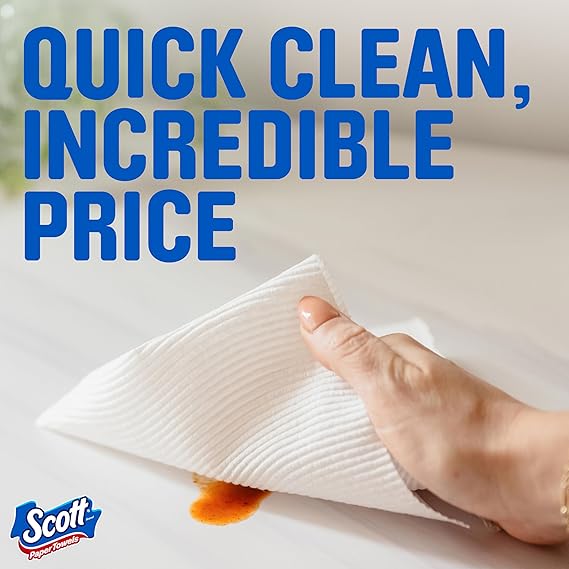 Scott Paper Towels – Choose-A-Sheet, 6 Double Rolls (108 Sheets per Roll) – Strong, Absorbent & Everyday Household Cleaning Rolls