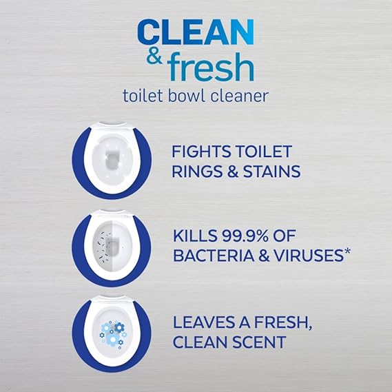 Lysol Toilet Bowl Cleaner Gel – 24 oz Forest Rain Scent, Powerful Stain Removal & Disinfecting Gel for Toilet Cleaning and Germ Protection