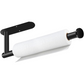 Paper Towel Holder – Self Adhesive or Drilling, Black Stainless Steel Under Cabinet or Wall Mount