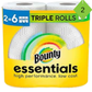 Bounty Essentials Select-A-Size Paper Towels, White – 2 Triple Rolls (Equal to 6 Regular Rolls), Strong & Absorbent Household Paper Towels