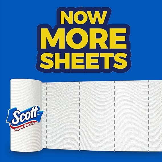 Scott Paper Towels – Choose-A-Sheet, 6 Double Rolls (108 Sheets per Roll) – Strong, Absorbent & Everyday Household Cleaning Rolls