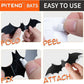 Piteno® 140-Piece Realistic 3D Bat Stickers – PVC Halloween Wall & Window Decals for Spooky DIY Decor