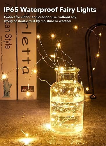 Brightown 12-Pack LED Fairy Lights – 7 ft Battery-Operated Waterproof Silver Wire String Lights (20 Warm White LEDs) for Wedding, Party, Bedroom & Holiday Décor