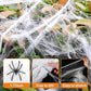Land Guard 1000 sq ft Stretch Spider Web + 50 Fake Spiders | Indoor/Outdoor Halloween Cobweb Decor