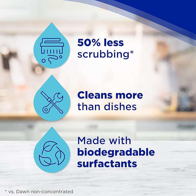 Dawn EZ-Squeeze Ultra Dish Soap – Original Scent, 22 fl oz Leak-Free Refill Bottle, Powerful Dishwashing Liquid for Grease Cleaning