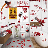 84-Pc Halloween Handprint & Footprint Stickers / Clings / Decals - Bloody Look for Windows, Walls, Floors, Bathroom & Doors