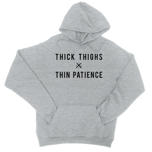 365 Printing Thick Thighs Thin Patience Womens Hoodie Funny Workout Quote Hoodie.