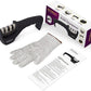 4-in-1 Kitchen Knife Accessories – 3-Stage Knife Sharpener with Cut-Resistant Glove (Black)